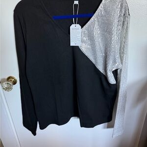 Black and Silver Women's Top